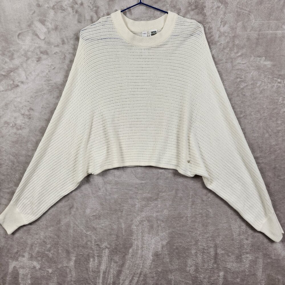 Diadora Luxe Collection Cropped White Batwing Sweater Women's‎ Size S